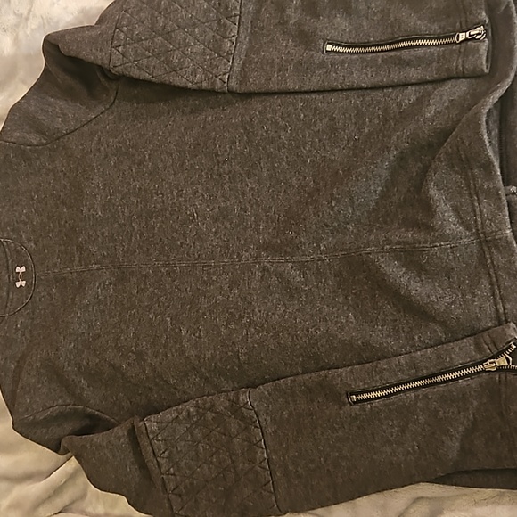 Under Armour Women's XS Studio Terry Moto Jacket  1257113 French Terry Fleece - Picture 8 of 8